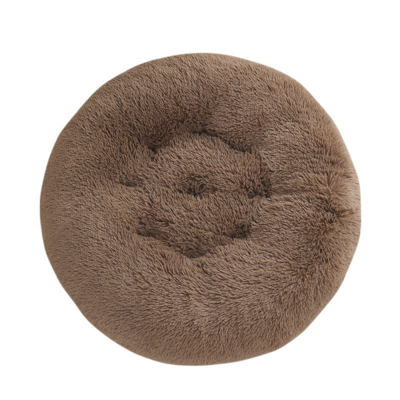 Round Plush Warm Bed