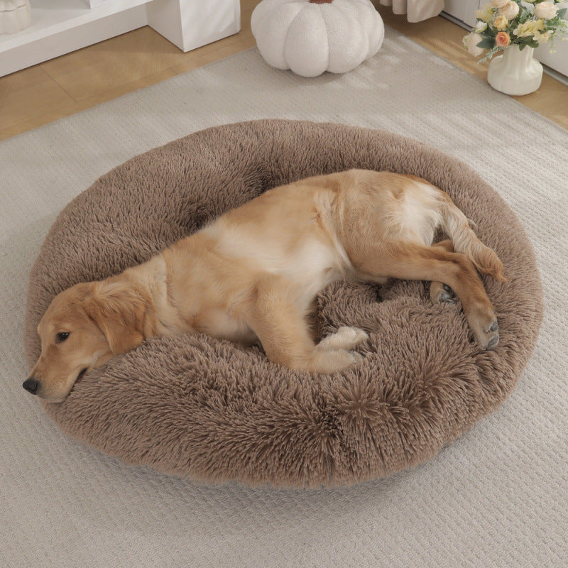 Round Plush Warm Bed