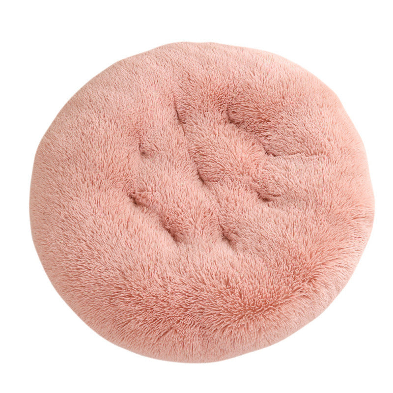 Round Plush Warm Bed