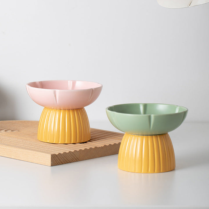 Elevate Your Pet's Dining Experience with Our Pet Macaron Color Ceramic Feeding Bowl