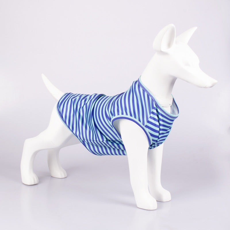 Striped Crew Neck Pet Tank Top