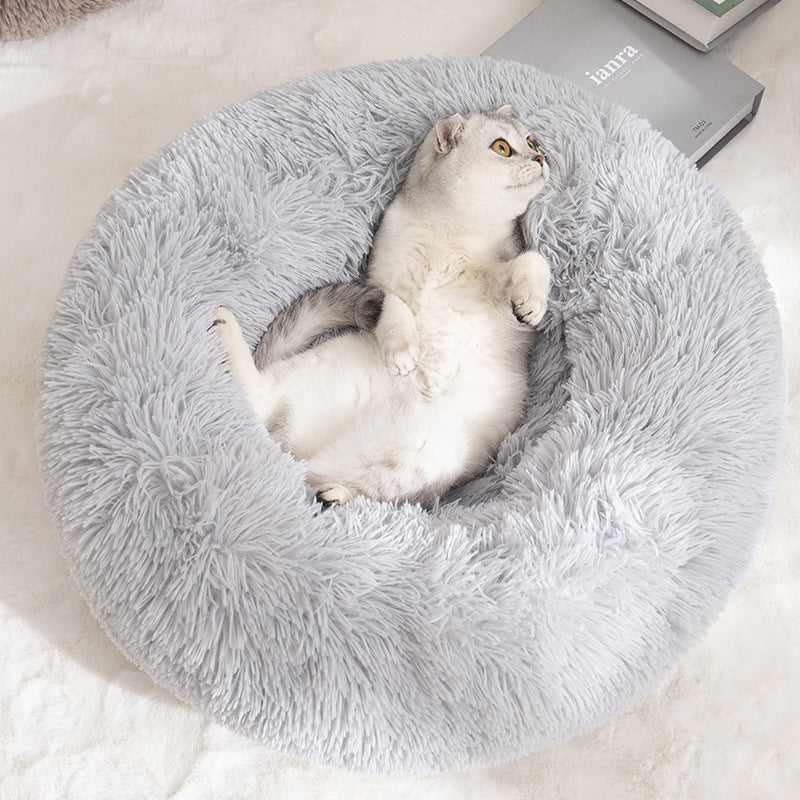 Winter Warm Pet Round Cotton Sleeping Bed Kennel