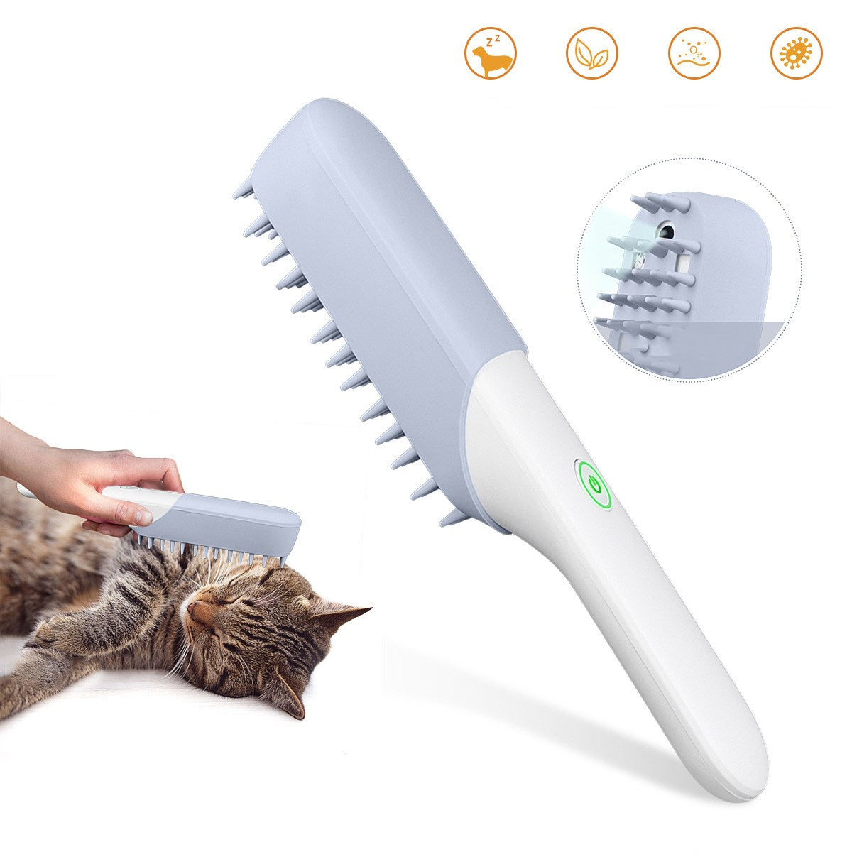 Pet Silicone Massage Brush Deodorizing Grooming Cleaning Comb