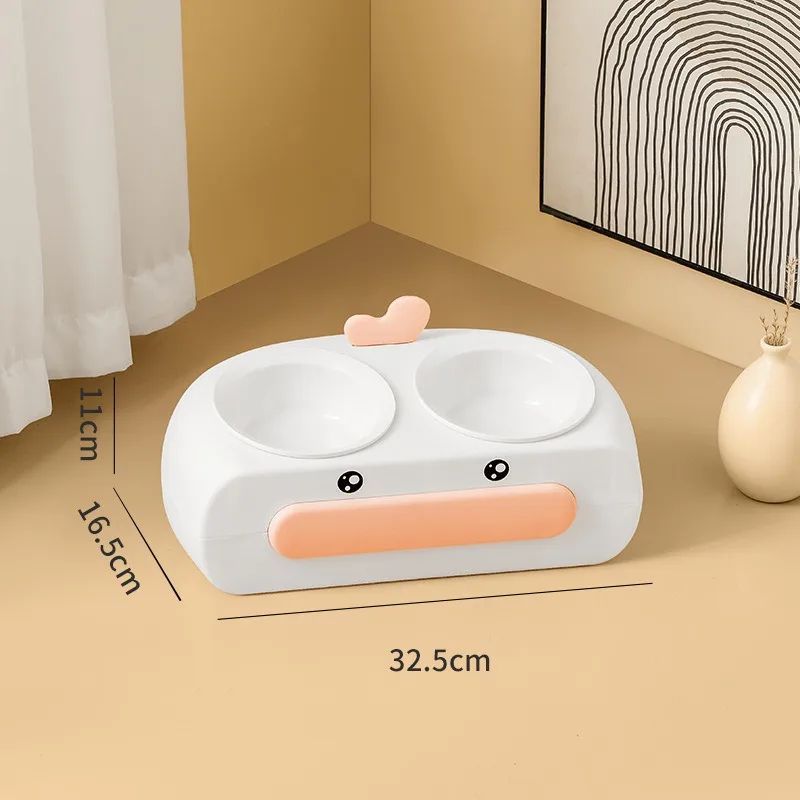 Pet Duck Design Double Bowl Feeding Tray