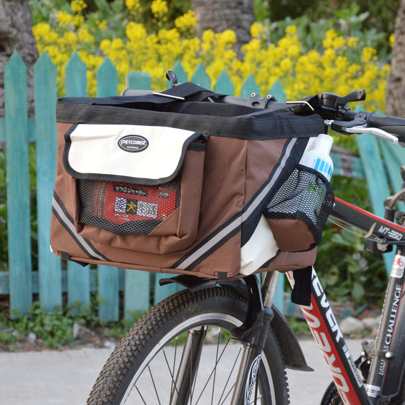 Pet Bicycle Carrier Removable Handlebar Front Bike Basket Bag