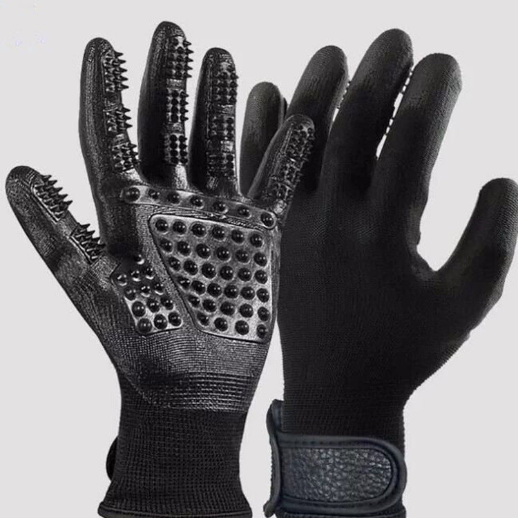 Pet Grooming Glove Shedding Massage Hair Remover Brush