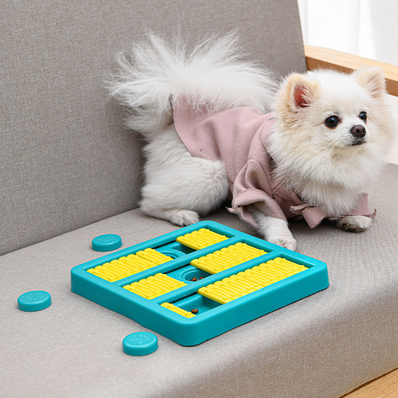 Rotating Interactive Pet Toy With Slow Feeding Food Dispenser