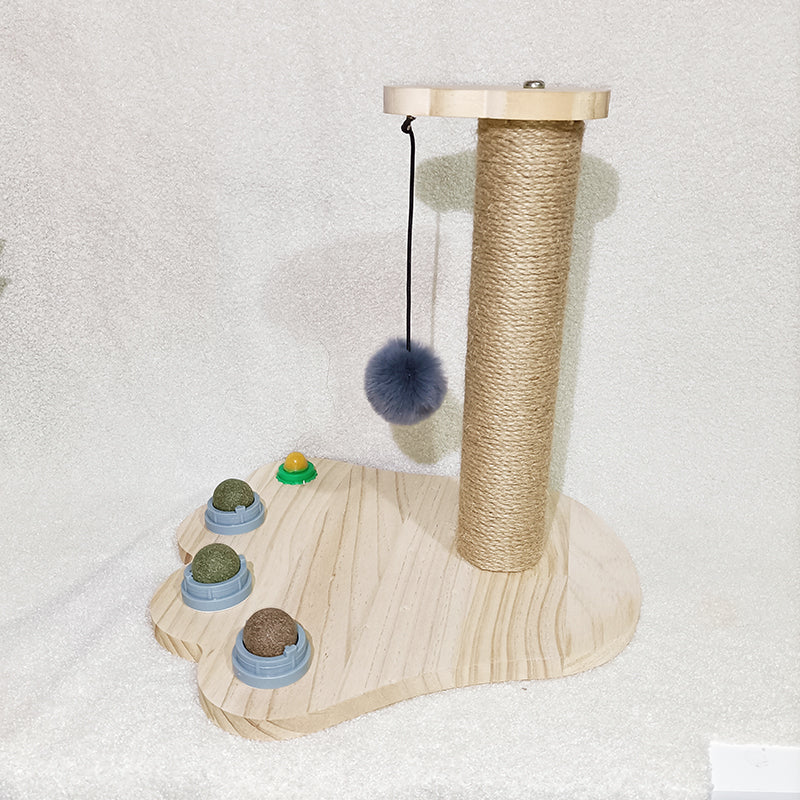 Solid Wood Pet Turntable Interactive Bite Resistant Toy