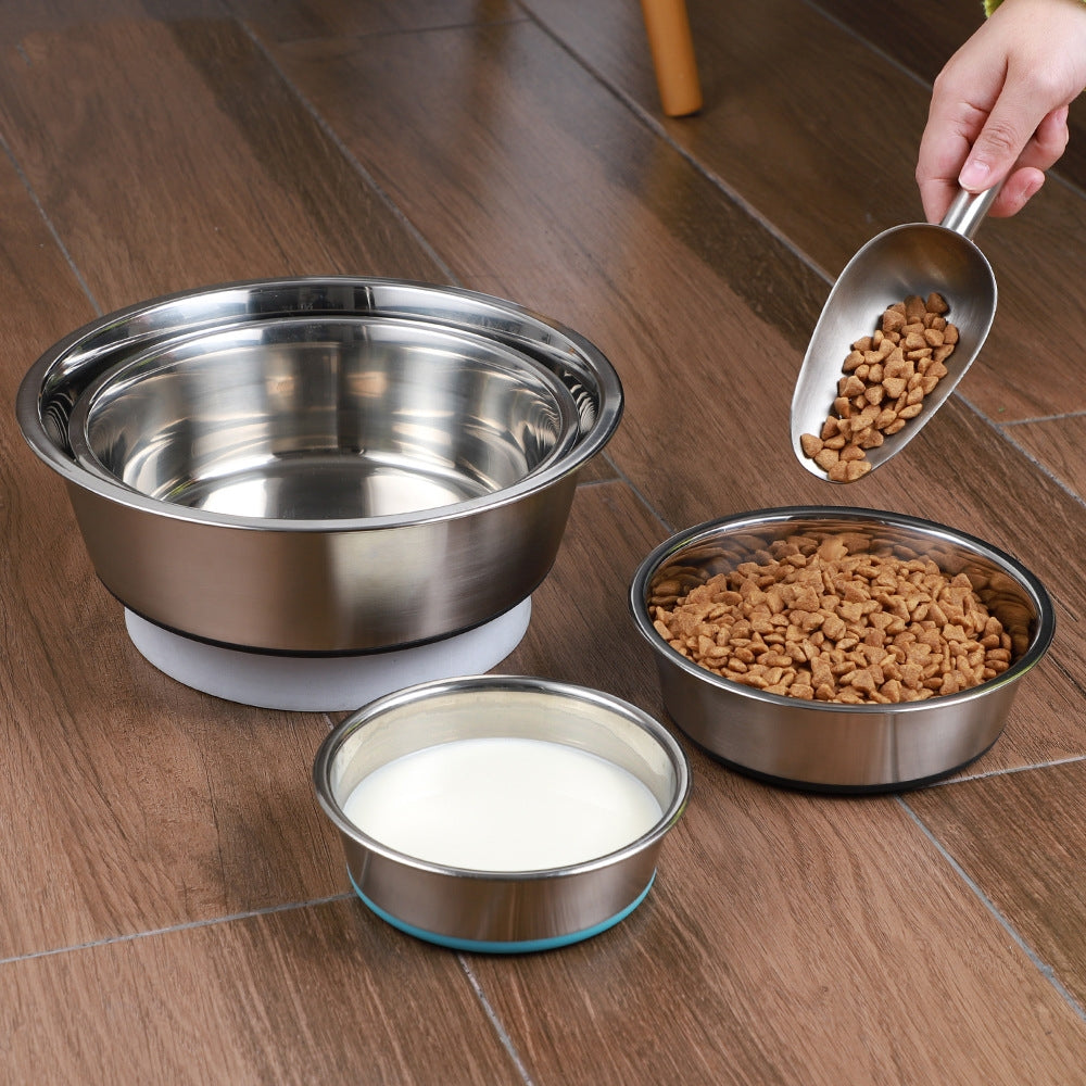 Silicone and Stainless Steel Pet Feeding Bowl
