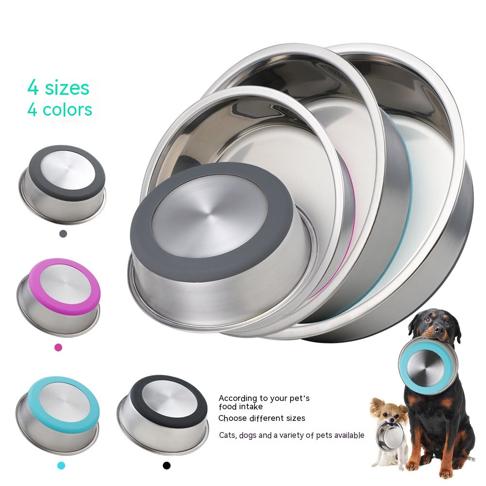 Silicone and Stainless Steel Pet Feeding Bowl