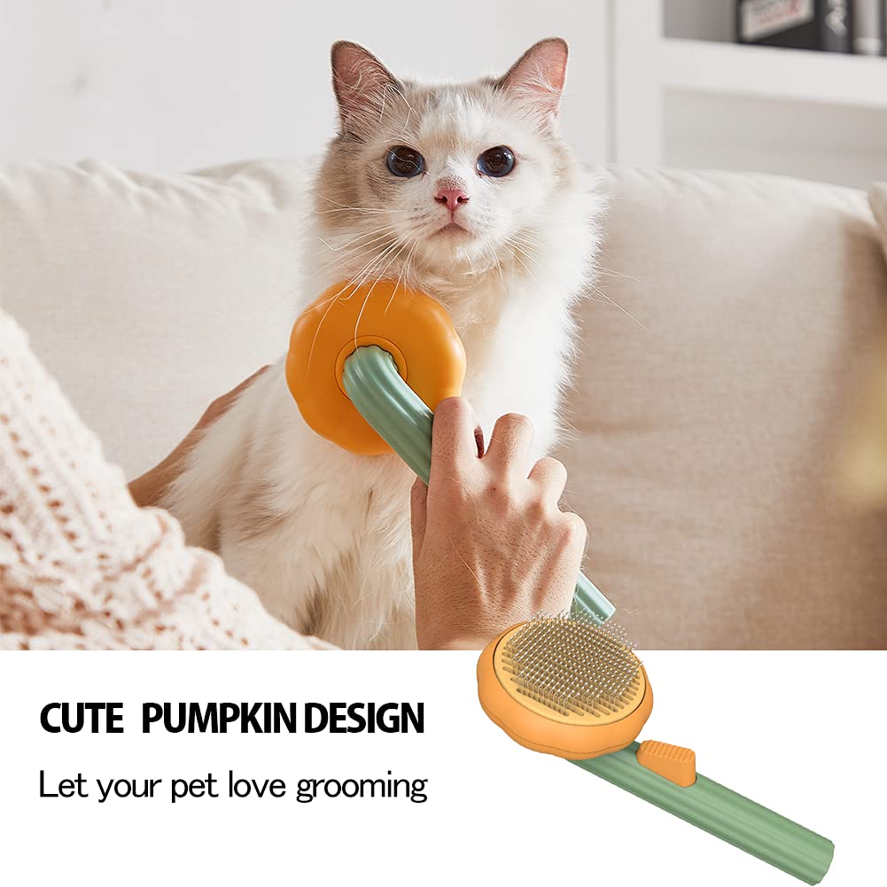 Pet Pumpkin Self-Cleaning Slicker Grooming Brush