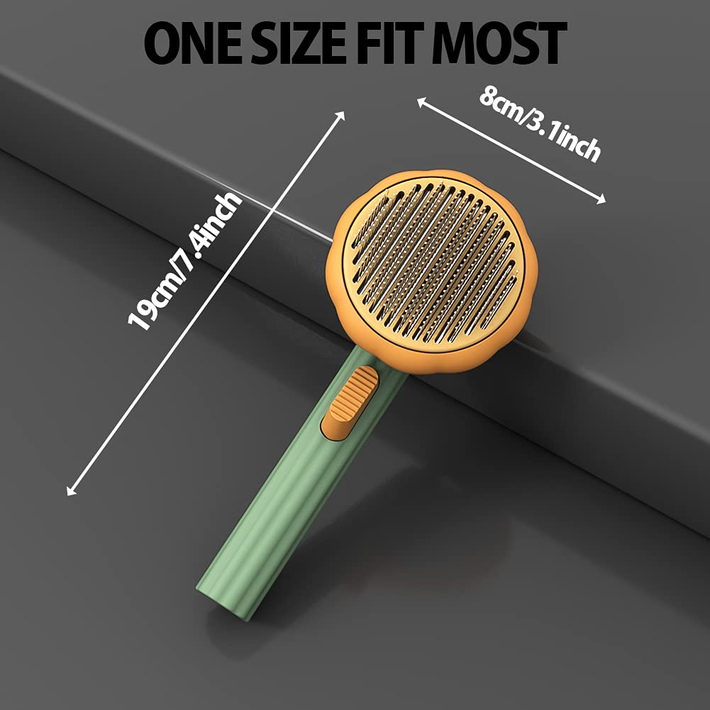 Pet Pumpkin Self-Cleaning Slicker Grooming Brush