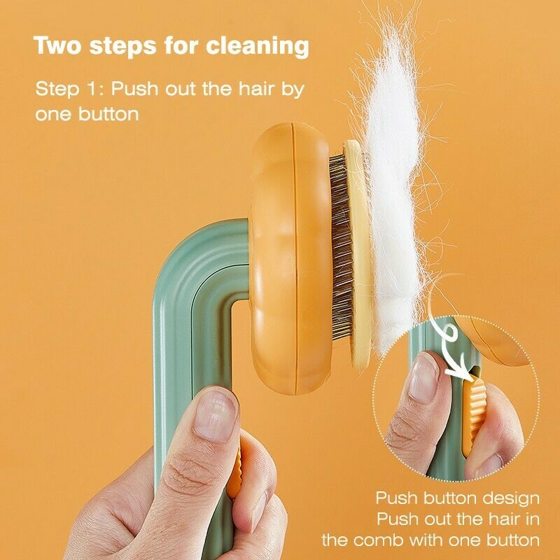 Pet Pumpkin Self-Cleaning Slicker Grooming Brush