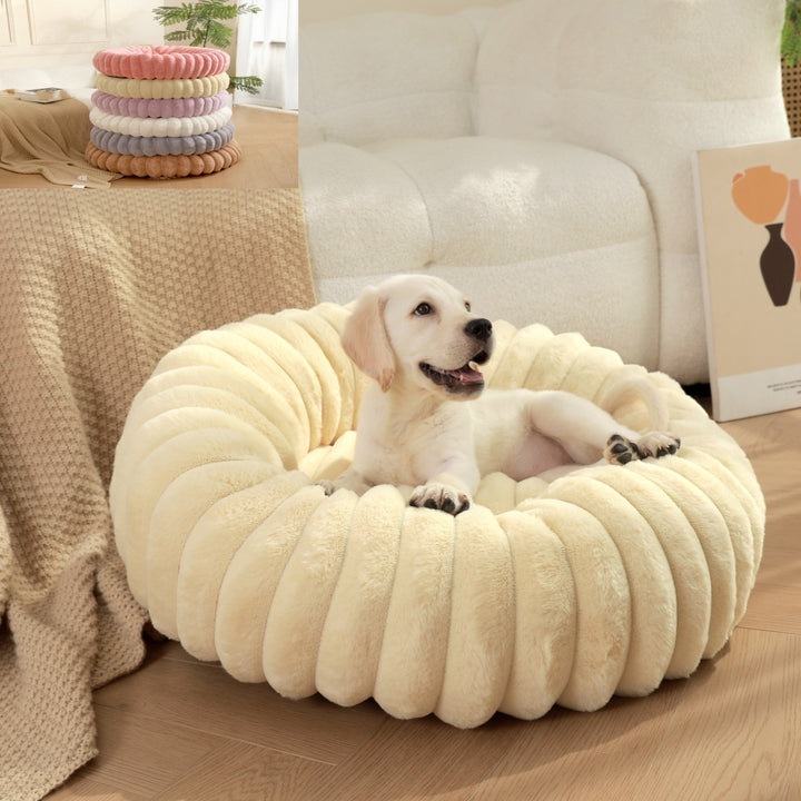Warm Pet Round Plush Nest Kennel Winter Mat Bed