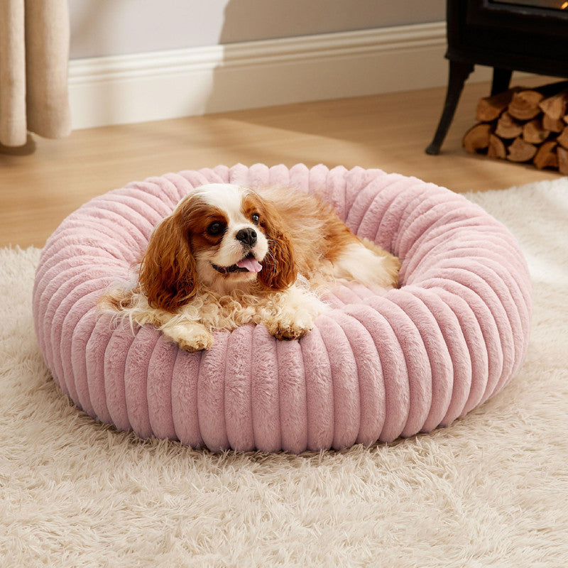 Winter Warm Pet Round Plush Fur Mat House Bed