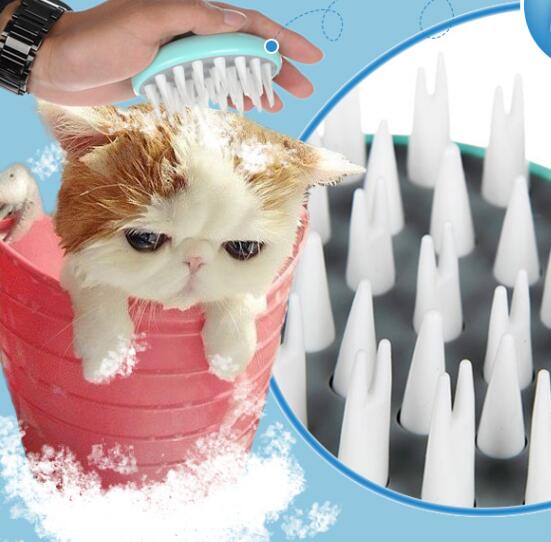 Comfortable Pet Bath Massage Grooming Brush Cleaning Tool