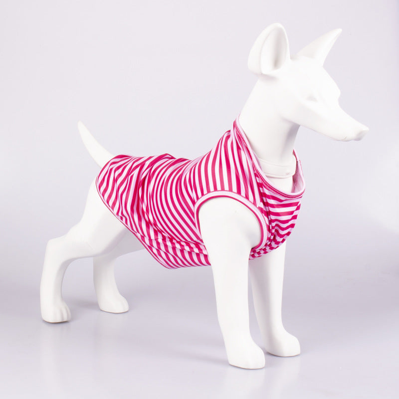 Striped Crew Neck Pet Tank Top