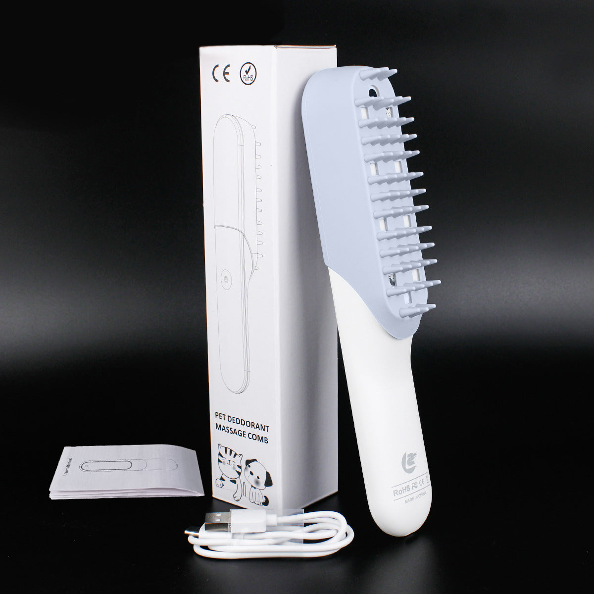 Pet Silicone Massage Brush Deodorizing Grooming Cleaning Comb