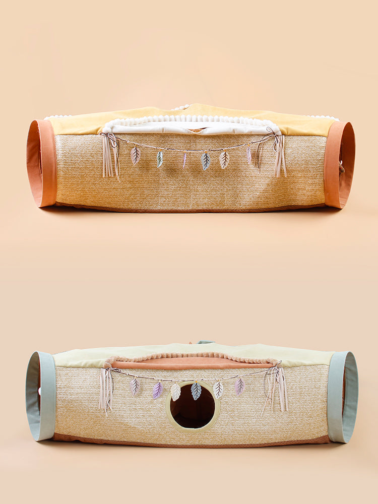 Interactive Pet Tunnel Roll Toy With Peek Hole Design