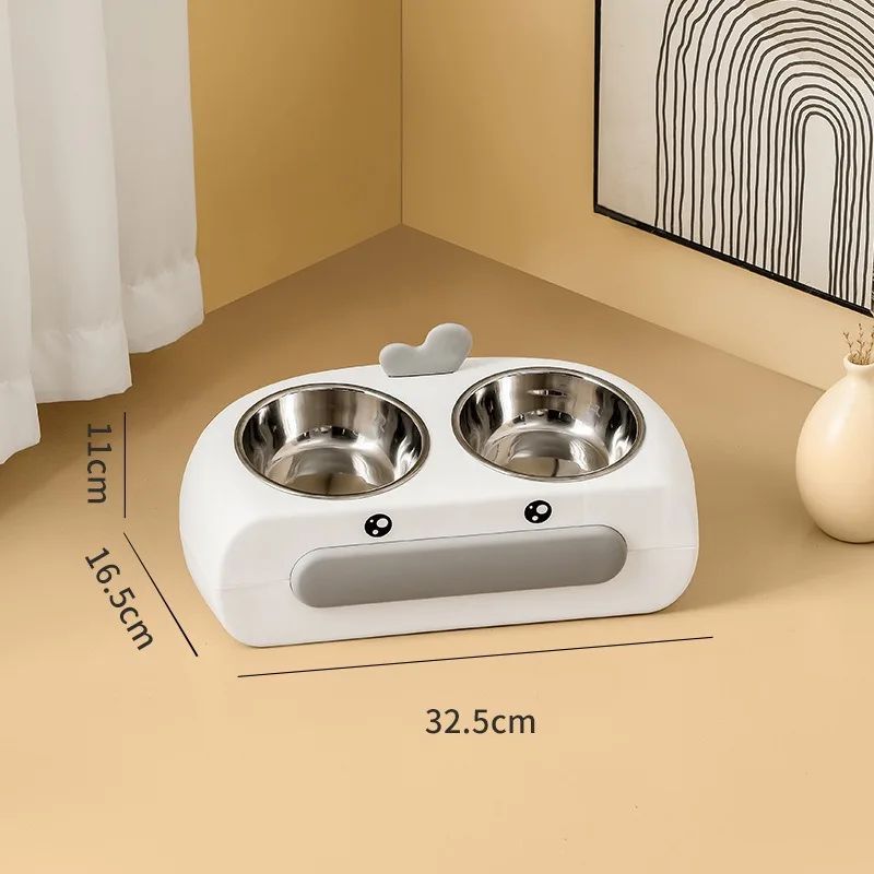 Pet Duck Design Double Bowl Feeding Tray