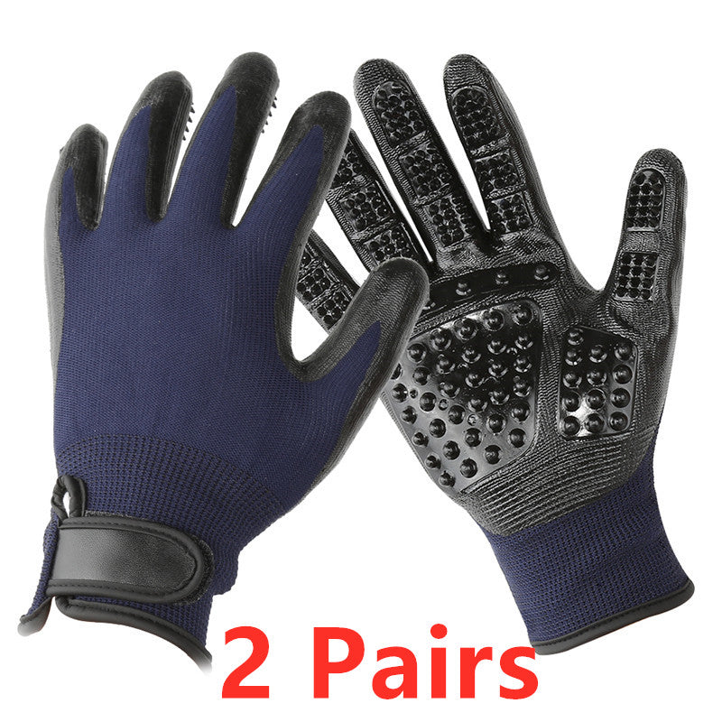 Pet Grooming Glove Shedding Massage Hair Remover Brush