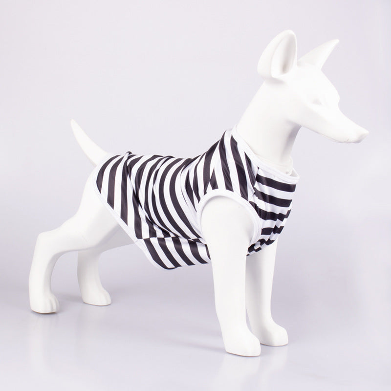 Striped Crew Neck Pet Tank Top