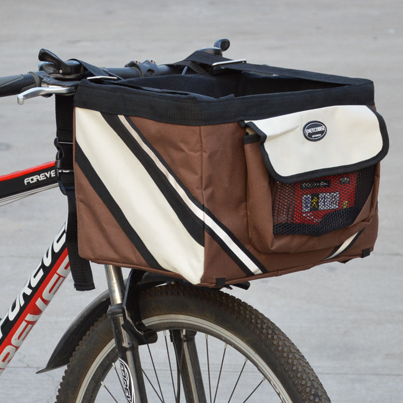 Pet Bicycle Carrier Removable Handlebar Front Bike Basket Bag