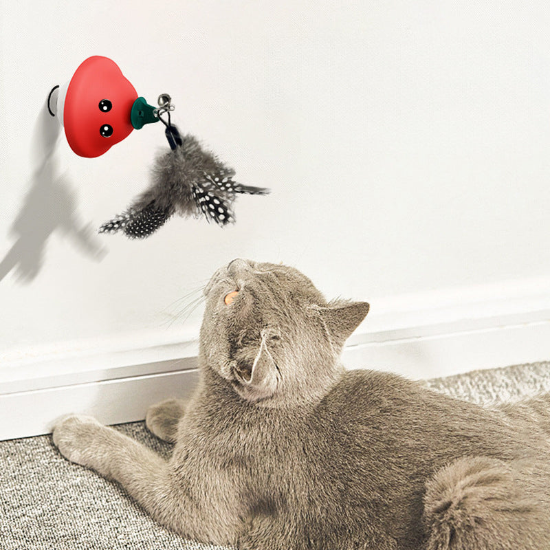 Retractable Pet Wand Suction Cup Interactive Exercise Toy