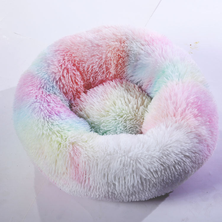 Winter Warm Pet Round Cotton Sleeping Bed Kennel