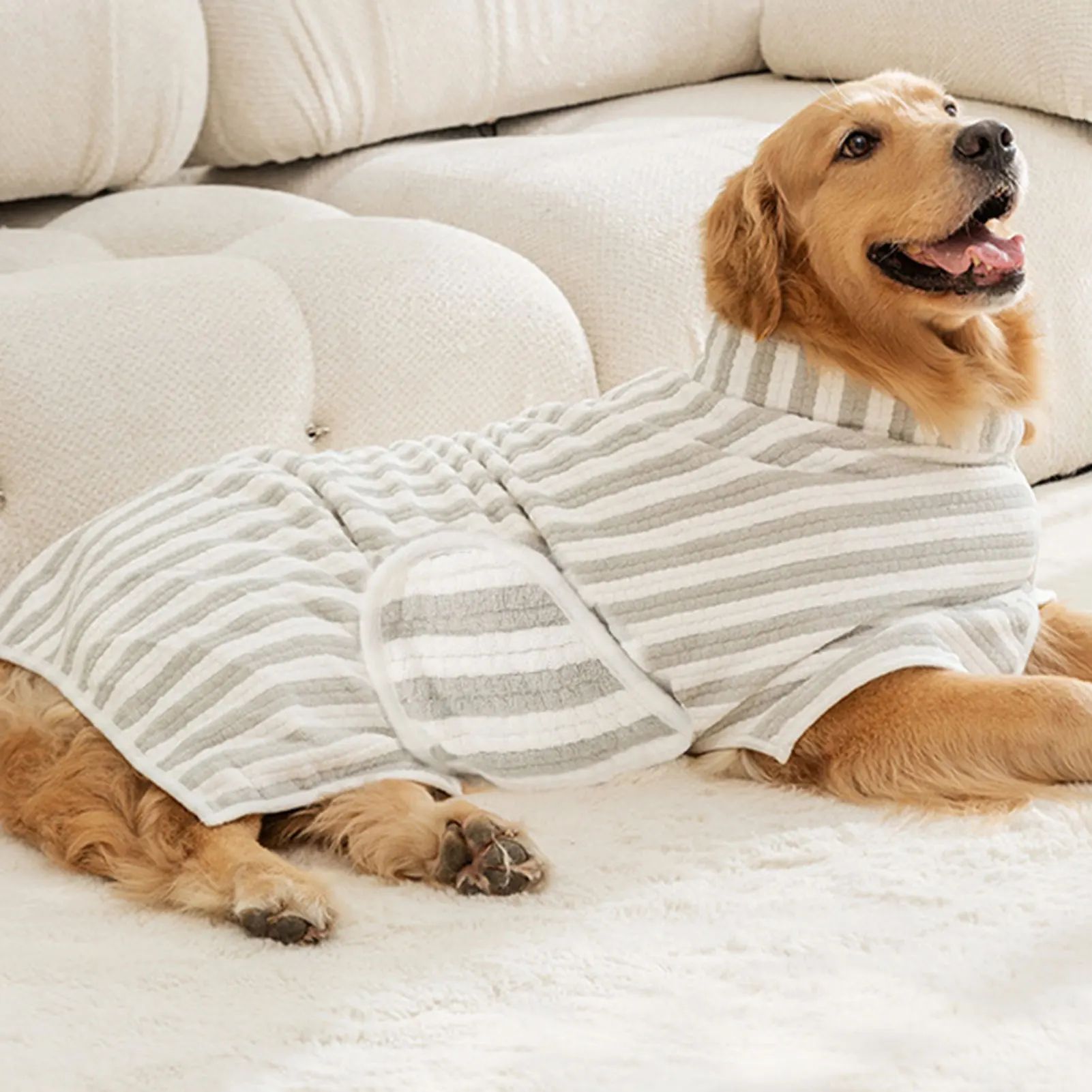 Pet Ultra-Absorbent Quick-Dry Bath Towel Bathrobe Wrap