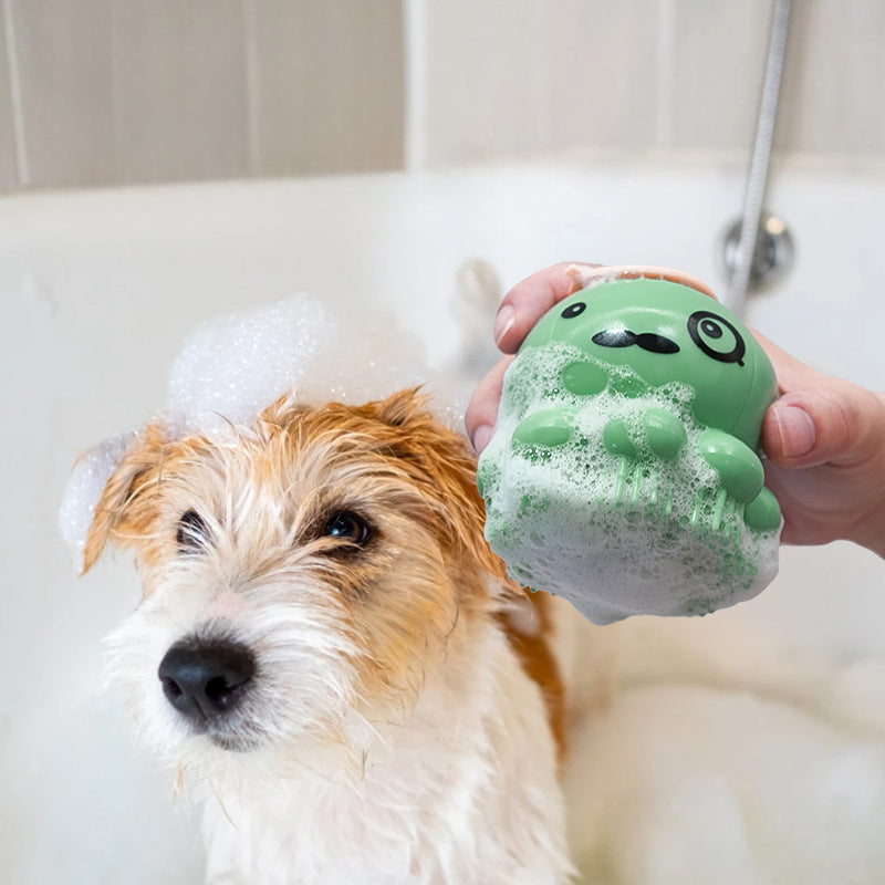 Pet Silicone Bath Massage Comb Shower Cleaning Tool