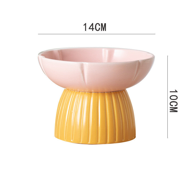 Pet Macaron Color Ceramic Feeding Bowl