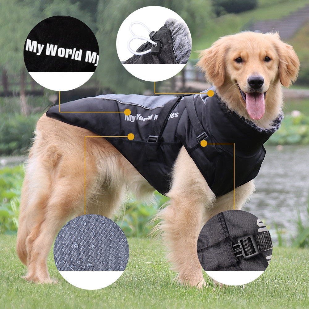 Pet Warm Waterproof Reflective Jacket Clothing Coat