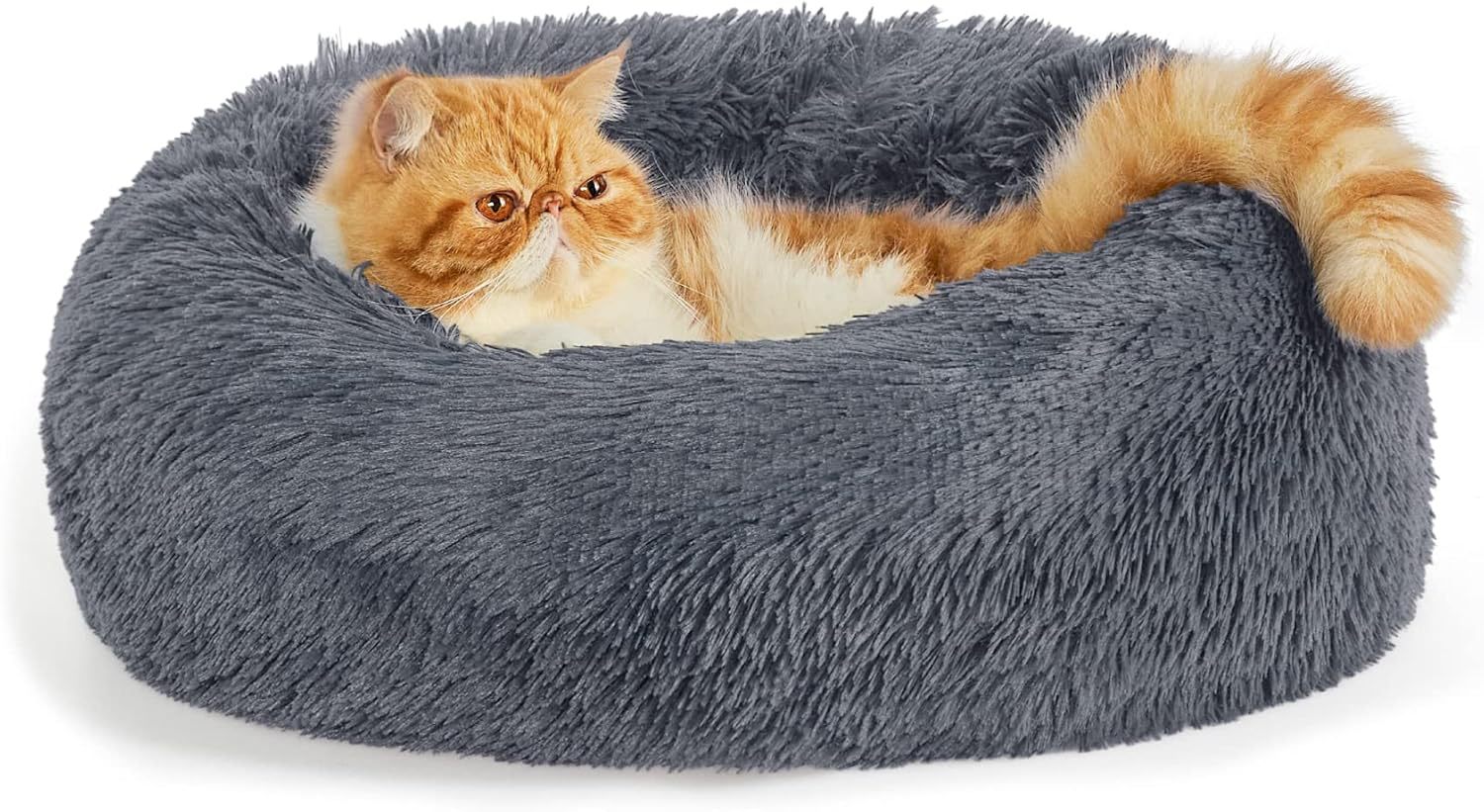 Indoor Solid Color Non Slip Fluffy Plush Pet Bed