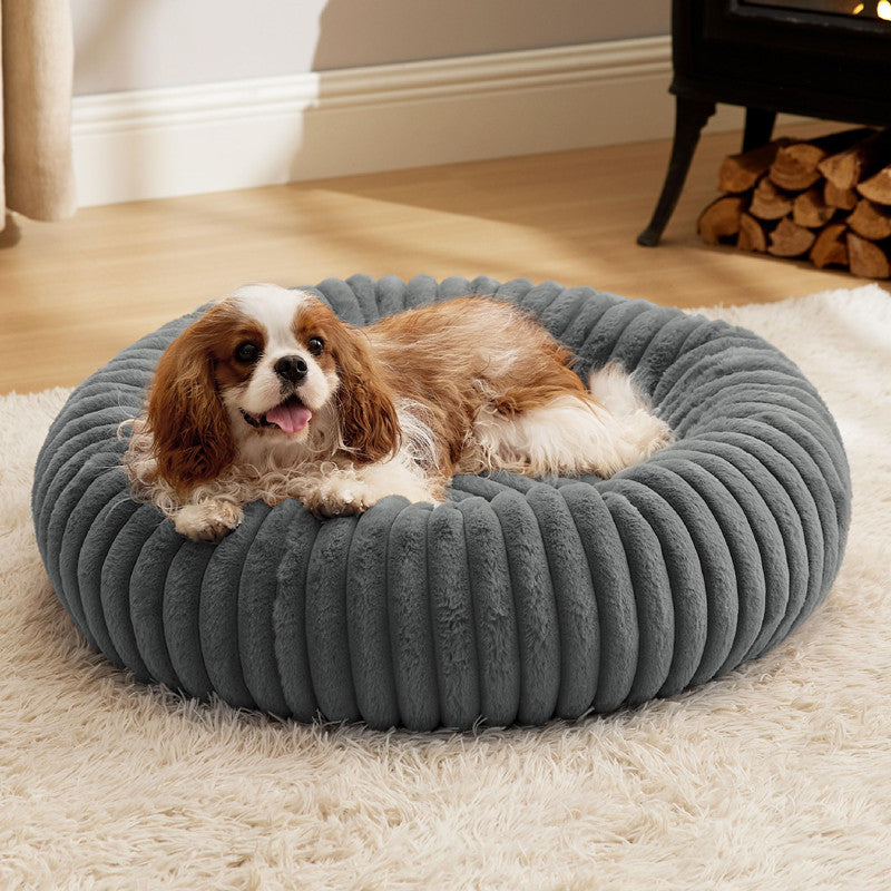 Winter Warm Pet Round Plush Fur Mat House Bed