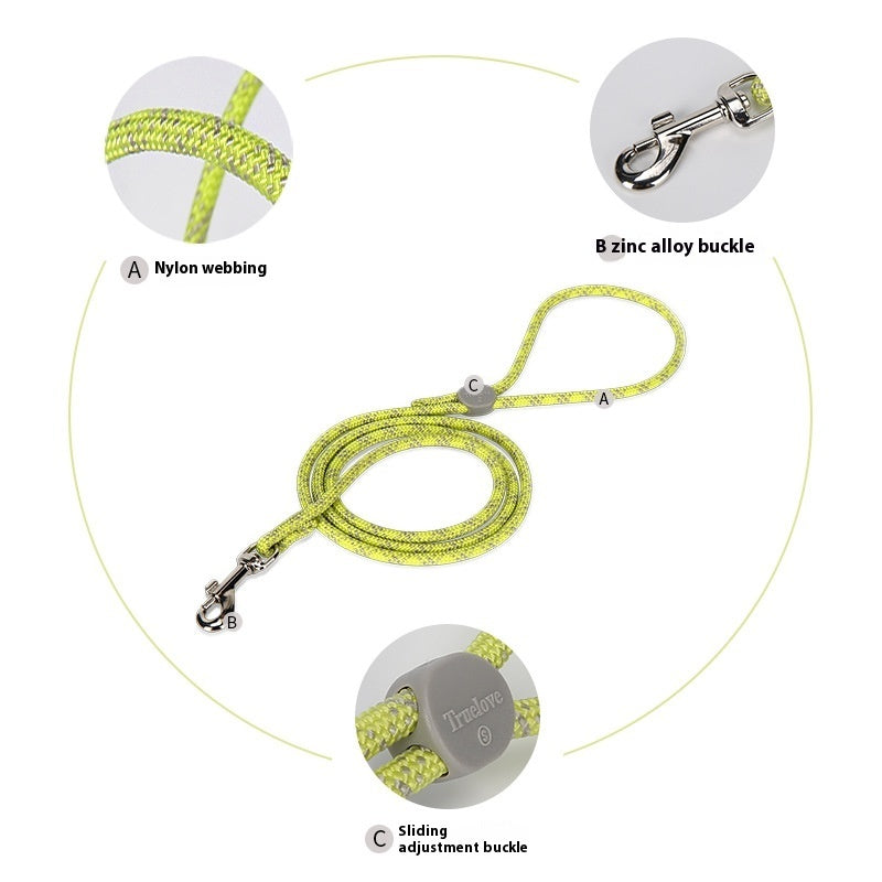 Pet Adjustable Colorful Sliding Leash Control Lead