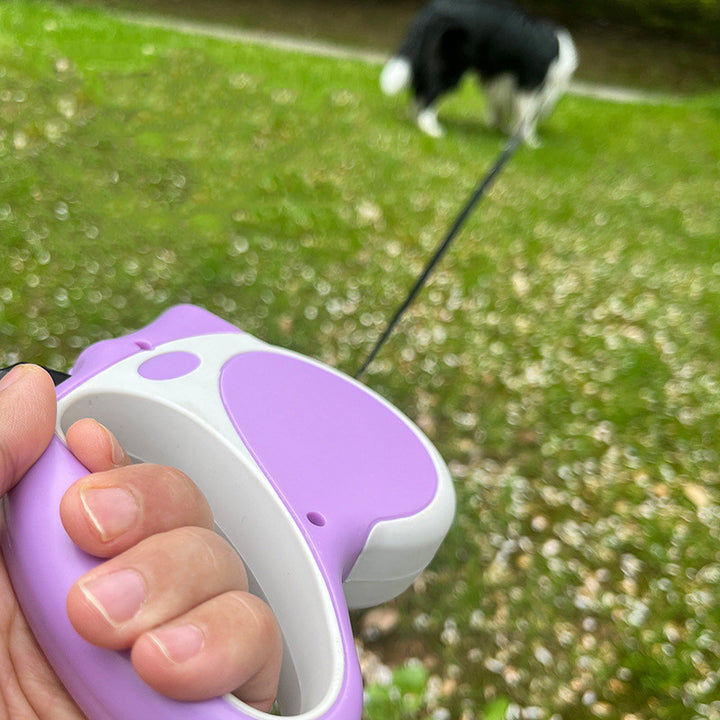 Pet Retractable Leash With Light Durable Control Rope