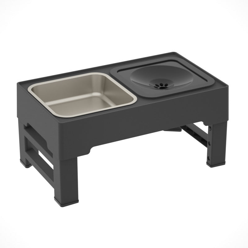 Pet Double Stainless Stand Adjustable Feeding Bowl