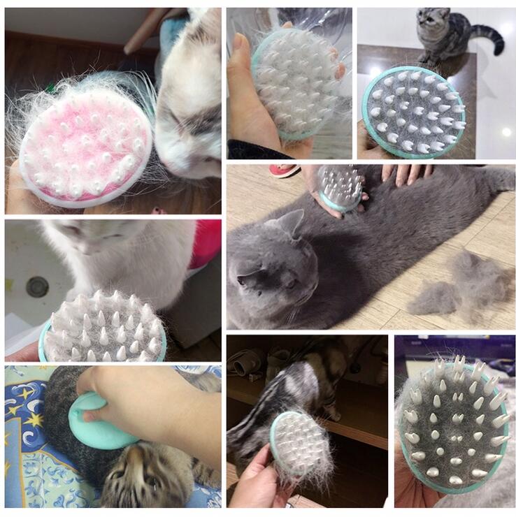 Comfortable Pet Bath Massage Grooming Brush Cleaning Tool