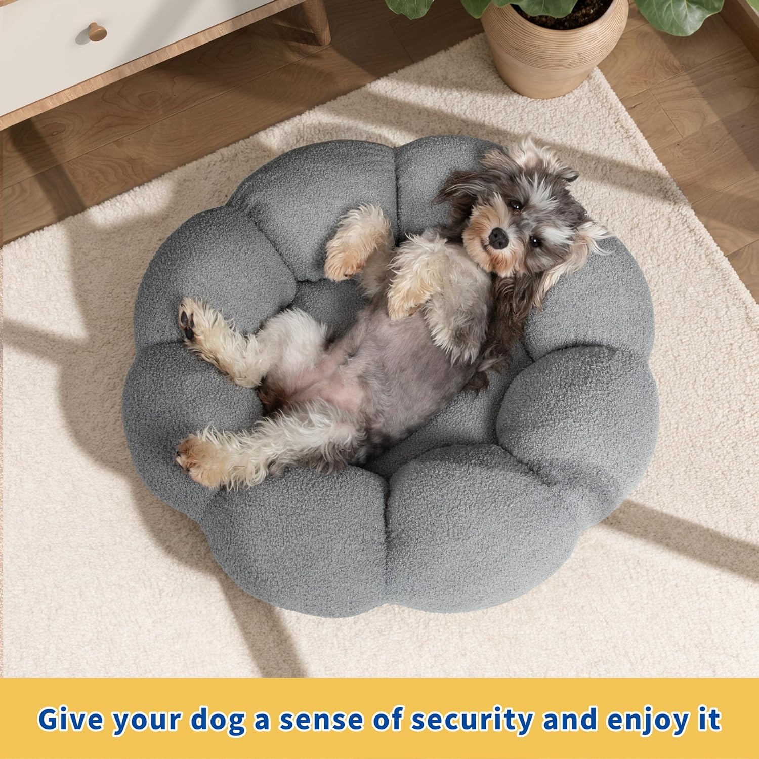 Calming Pet Round Plush Donut Cuddler Bed