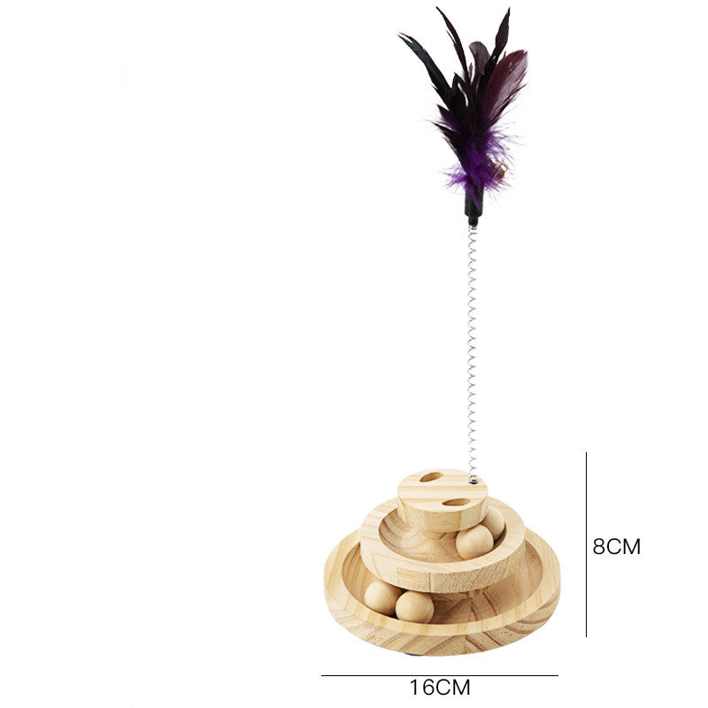 Solid Wood Pet Turntable Interactive Bite Resistant Toy