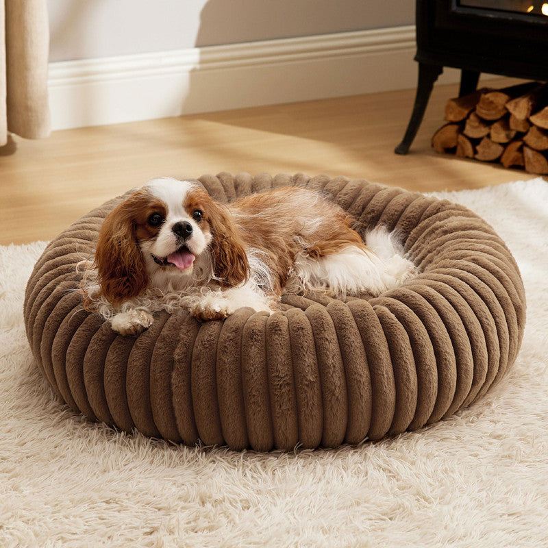 Winter Warm Pet Round Plush Fur Mat House Bed