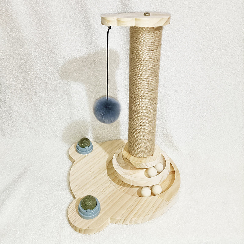 Solid Wood Pet Turntable Interactive Bite Resistant Toy