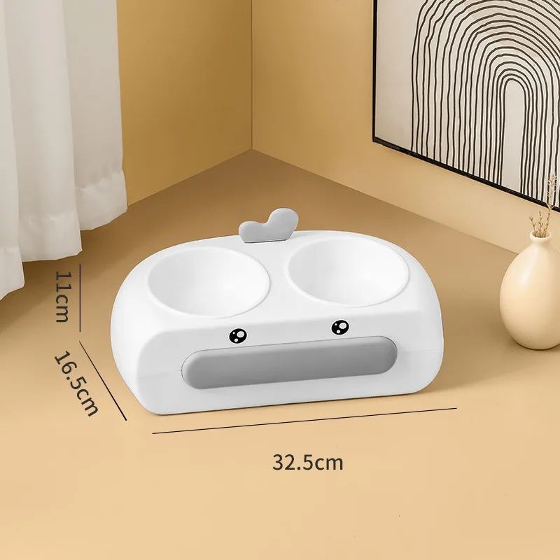 Pet Duck Design Double Bowl Feeding Tray