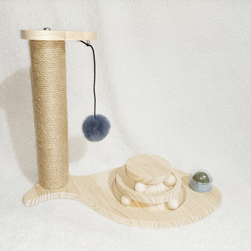 Solid Wood Pet Turntable Interactive Bite Resistant Toy