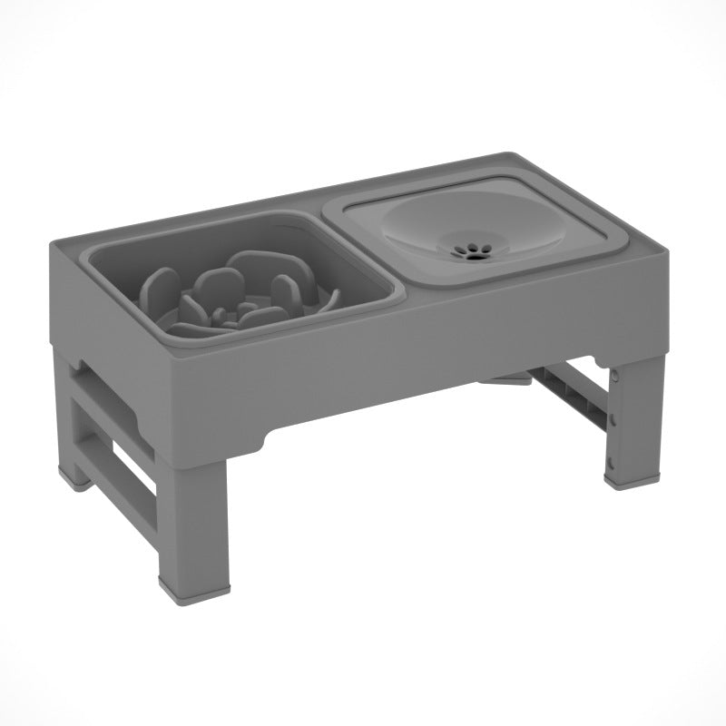 Pet Double Stainless Stand Adjustable Feeding Bowl