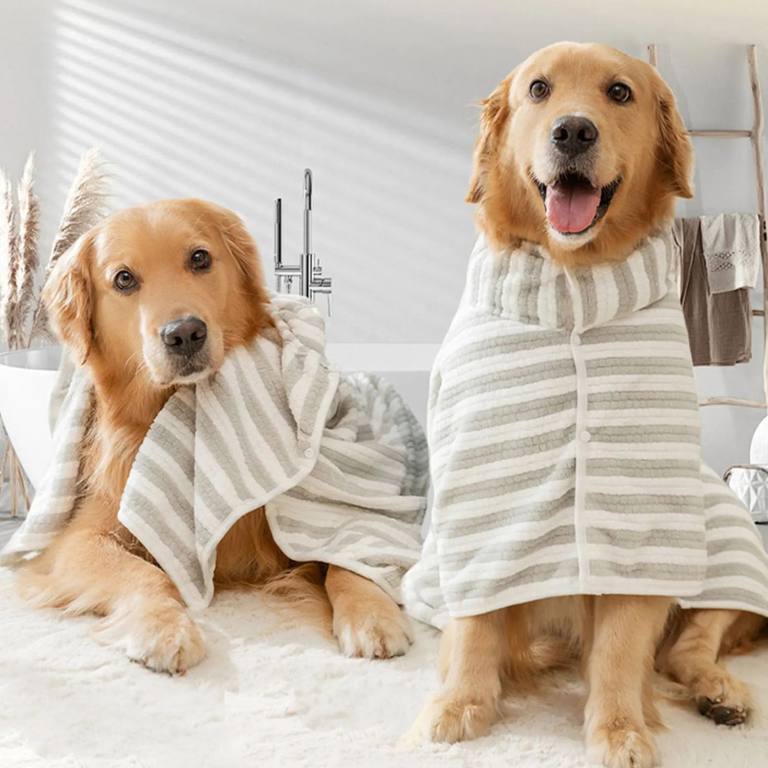 Pet Ultra-Absorbent Quick-Dry Bath Towel Bathrobe Wrap