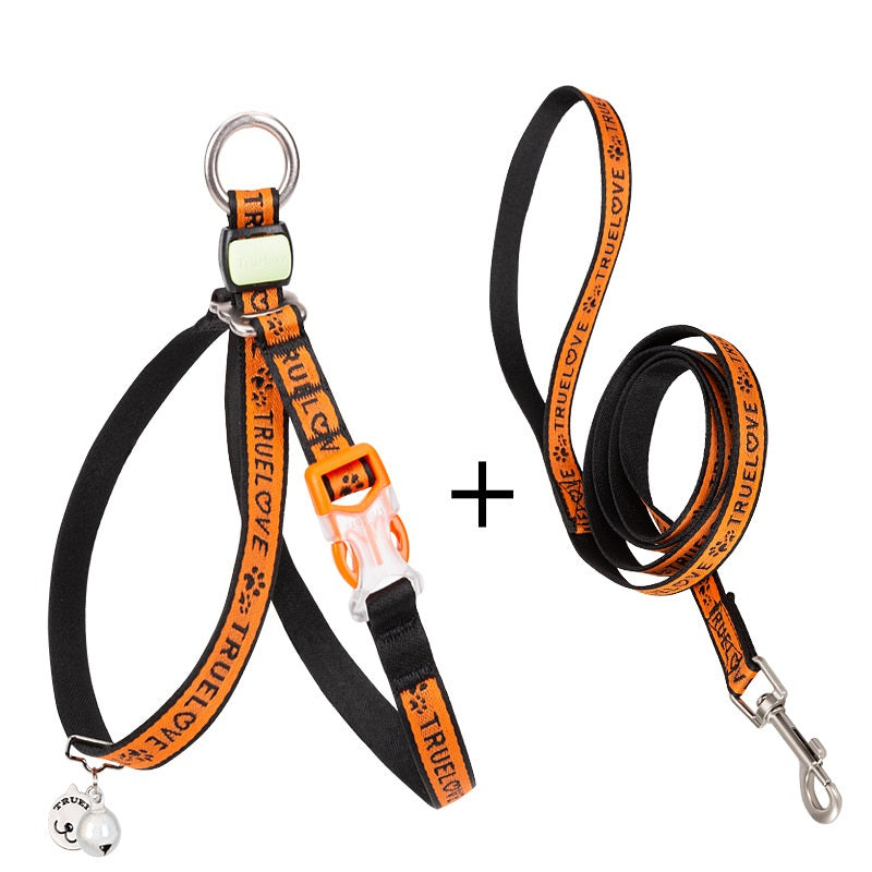 Pet Bell Chest Strap Vest Leash Set