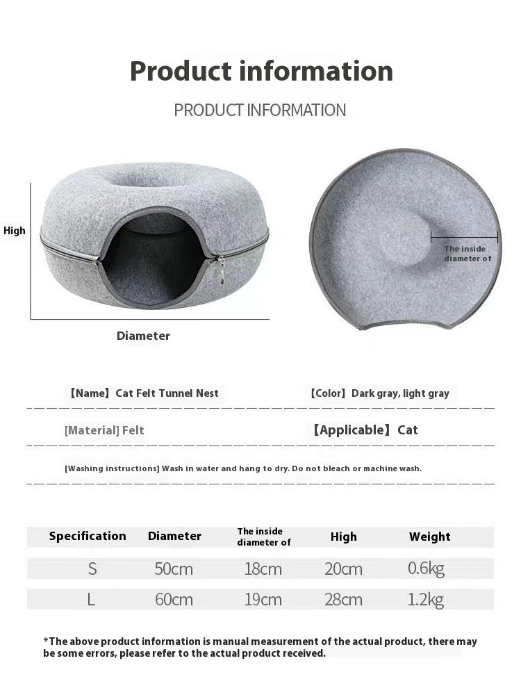 Comfortable Round Pet Tunnel Bed Interactive Toy