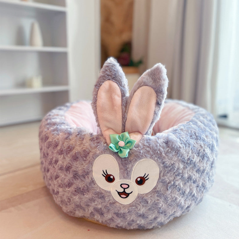 Cartoon Pet Nest Four Seasons Universal Plush Round Cushion Bed